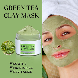 OEM doğal organik yüz cilt bakımı zerdeçal C vitamini ölü deniz çamur YEŞİL ÇAY kil maskesi - Product Image 4