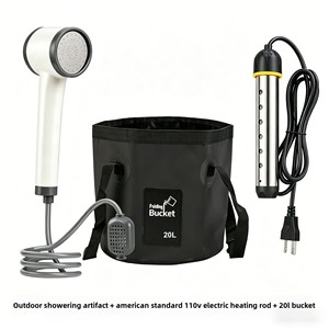 Douche murale portable auto-amorçante électrique en plastique ABS blanc, design moderne <span class=keywords><strong>et</strong></span> épuré, pour extérieur <span class=keywords><strong>et</strong></span> dortoir, série Heavenly King Guard - Product Image 1
