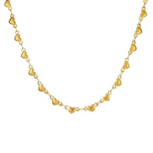 Parures de bijoux tendance en acier inoxydable hypoallergénique plaqué or PVD 14k 18k, anti-ternissement, avec collier et bracelet en forme de cœur pour femme - Product Image 5