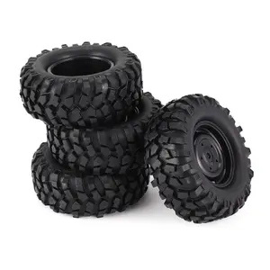 4 pièces 96mm 1.9 pouces jante de roue en caoutchouc et pneu Beadlock pour 1/10 RC chenille voiture HSP Redcat <span class=keywords><strong>Traxxas</strong></span> AXIAL SCX10 90046 RC4WD D90 - Product Image 1