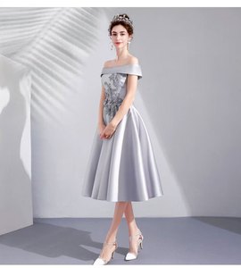 Vestidos de noche cortos modernos <span class=keywords><strong>para</strong></span> <span class=keywords><strong>mujer</strong></span> hasta la rodilla con cintura Natural teñida Lisa <span class=keywords><strong>para</strong></span> fiestas de <span class=keywords><strong>matrimonio</strong></span> de 21 cumpleaños nuevo diseño - Product Image 3