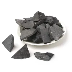 New arrivals healing crystals minerals raw gemstone natural black rough shungite stone for sale