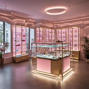 Tủ trưng bày kính kim loại màu đen với đèn LED và khóa cho Bảo tàng may mặc Gelato cửa hàng bán lẻ nhà hàng và phòng khách - Product Image 5