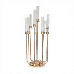 Candelabros de Metal Dorado Elegantes de 10 Brazos para Centros de Mesa de Boda, Decoración de Mesa, Venta al Por Mayor de Fábrica - Product Image 5