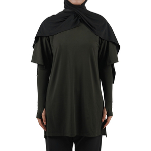 Hauts d'entraînement amples à manches longues pour femmes, respirants, légers, écologiques, grandes tailles, modestes, sportifs, musulmans, personnalisés OEM, tendance - Product Image 1
