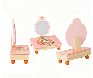 Tocador <span class=keywords><strong>de</strong></span> Madera Plegable <span class=keywords><strong>para</strong></span> <span class=keywords><strong>Niñas</strong></span>, Juguete <span class=keywords><strong>de</strong></span> Maquillaje con Espejo <span class=keywords><strong>para</strong></span> Juego <span class=keywords><strong>de</strong></span> Roles - Product Image 3