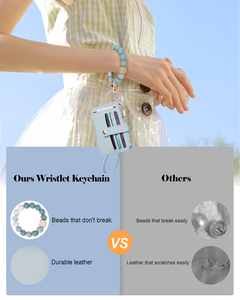 Portafoglio Braccialetto Personalizzato con Blocco RFID in PU, con Nappa di Perline, Chiusura a Cerniera, Porta Carte di Credito Corto per Donna - Product Image 5