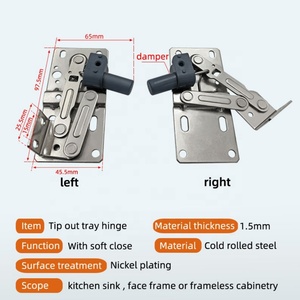Bisagras de cierre suave de acero laminado en frío, placa metálica gruesa estándar para bandeja frontal de fregadero, para aplicaciones en baños, cocinas y hoteles. - Product Image 4