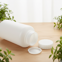 Bouteille de Réactif en Plastique à Large Ouverture pour Produits Chimiques Médicaux, PE Épaissi, 30-3000ml, avec Bouchon Intérieur Gradué et Étiquette