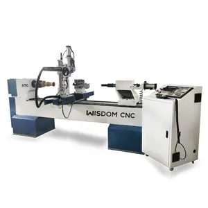 WISDOM CNC ATC auto tools changer 4 axis CNC wood lathe machine