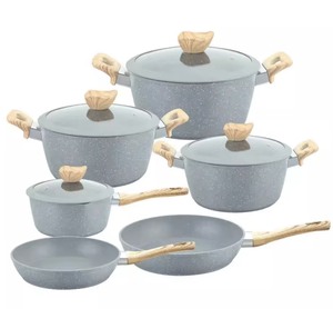 Lot <span class=keywords><strong>de</strong></span> 10 ustensiles <span class=keywords><strong>de</strong></span> cuisine antiadhésifs en granit, ensemble <span class=keywords><strong>de</strong></span> casseroles en alliage d'aluminium pour supermarchés et boutiques <span class=keywords><strong>de</strong></span> détail - Product Image 1