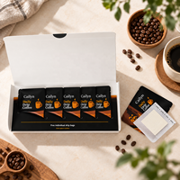 Emballage personnalisé imprimé pour sachets de café à suspendre, style enveloppe en carton pour café filtre