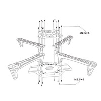 Kit de Châssis de Drone F450 Quadrotor avec Train d'Atterrissage, Accessoires pour Avions RC Multi-Rotor à Quatre Rotor