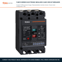 Pemutus Sirkuit Cetak YORA MCCB YLM1E Elektronik yang Dapat Diatur 3 Fasa 4 Kutub 100A 250A 400A 630A 800A 400V AC IEC60947-2
