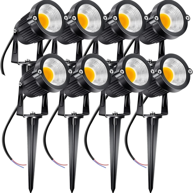 3W 5W 7W Low Voltage Landscape Lights Outdoor 12V LED Pathway Light 3000K Warm White Waterproof Garden Spotlights Spike Lights