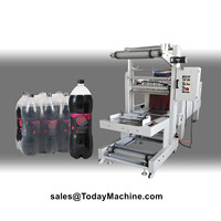 Machine automatique de découpe, de scellage et de rétraction de film PVC/PE pour l'emballage de boîtes cosmétiques, de bocaux alimentaires et de bouteilles