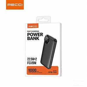 Batterie externe RECCI RPB-P49 20000mAh 22.5W à charge rapide avec affichage numérique et ports multiples pour utilisation en extérieur - Product Image 3