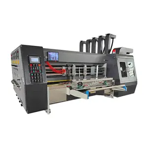 Mesin cetak kertas bergelombang otomatis 4 warna mesin cetak cetak Flexo karton bergelombang mesin pemotong Die-cut Slotting