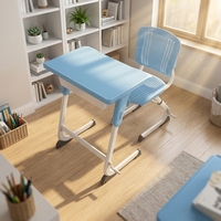 Ensemble de bureau et chaise réglables pour un seul élève, mobilier scolaire en métal pour la lecture en classe