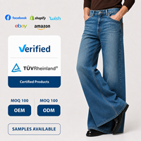 Jeans en denim de coton 13 oz pour homme, coupe droite, personnalisables OEM ODM, faible MOQ, poche à rabat en cuir, style classique vintage, streetwear