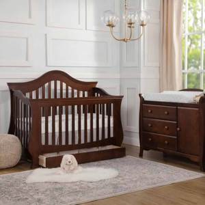 Cuna para Bebé Forever Eclectic Cottage, Madera Maciza, Color Blanco/Natural, Moderna, Convertible 4 en 1, para Hospital, Escuela - Product Image 1