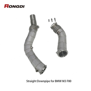 ท่อดาวน์ไปป์กันความร้อนสแตนเลส 304 ดีไซน์ใหม่ สำหรับ BMW M3 F80 M4 F82 S55 3.0T ปี 2014-2019 - Product Image 1