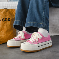 Baskets vulcanisées légères en toile à plateforme pour femmes, style coréen, semelle épaisse, logo personnalisé, chaussures décontractées tendance, OEM ODM, marque privée