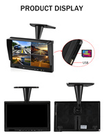 Monitor DVR para Auto de 10.1 Pulgadas AHD con Grabador de 4 Canales, Visión Nocturna, Cámara de Retroceso, Pantalla Dividida Cuádruple