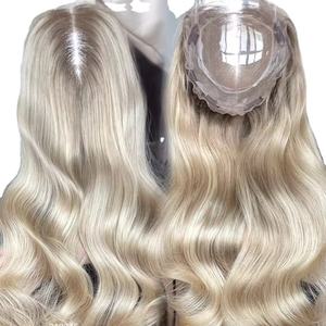 SHY 2024 superventas 100% Color de lujo europeo crudo para mujeres blancas 8*8 para encaje 130% densidad encaje completo Mini peluca parte libre - Product Image 1