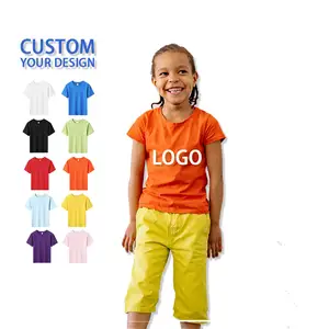 Jongens Kleding 100% Katoen 180gsm T-Shirt Voor Jongens En Meisjes T-Shirts Custom Logo Zomer Kinderen Kleding 2023 Kids Shirts