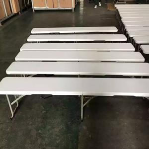 6ft Outdoor HDPE Material <strong>Plastic</strong> Folding Long <strong>Bench</strong> in Half with Rattan Design Foldable - Product Image 5