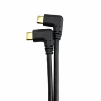 Câble de charge rapide et de transfert de données USB 3.0 Type-C 3.1 mâle-mâle en forme de L à angle droit de 2 m, nickelé, avec gaine TPE/PVC