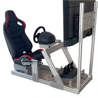 Simulador de Conducción de Realidad Virtual con Chasis de Simulación G29, Soporte para Volante y Asiento, Perfiles de Aluminio 4080 Personalizados