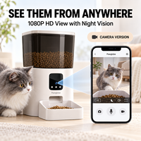Distributeur automatique de nourriture pour chats et chiens avec caméra 1080P, audio bidirectionnel, vision nocturne, minuterie et contrôle à distance via application