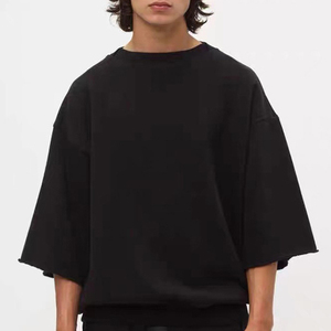 Heavyweight Round Neck Blank <b>T</b>-Shirt Premium 100% Cotton Casual Tshirt for Men High Quality Oversized Plain Boxy <b>T</b> Shirts - Product Image 1