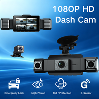 Caméra embarquée 3 pouces pour voitures, 4 canaux, boîte noire, WiFi, caméra de conduite 1080P, vision nocturne, enregistrement en boucle, garantie 1 an