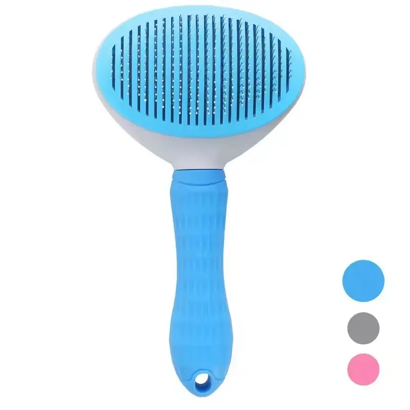 Brosse autonettoyante pour poils de chien et de chat une clé pour enlever les poils de massage pour animaux de compagnie