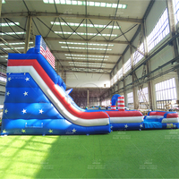 Toboggan aquatique gonflable commercial en PVC pour l'extérieur avec piscine, prêt à être expédié depuis l'entrepôt WINSUN aux États-Unis, idéal pour les événements en plein air des enfants.