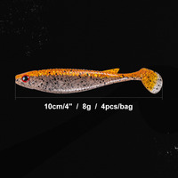 NOEBY 10cm/8g Paddle Shad Swimbait Soft Plastics Lures Worms Swimbait Wobbler Swim Bait Jig Head 3D Eyes Artificial for Pike