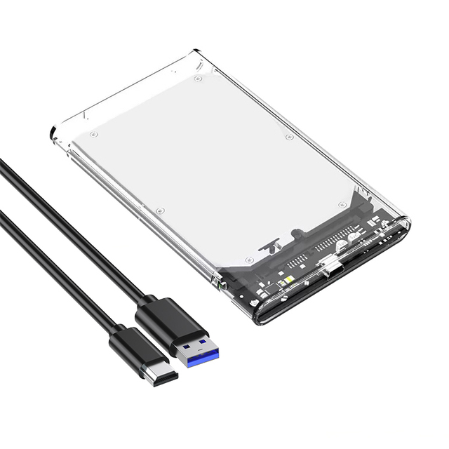 White Plastic Solidity 2 5 Inch USB2.0 Mobile HDD Enclosure for External Reading Desktop Laptop SSD