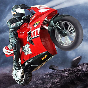 Motor Sepeda Motor Listrik Kendali Radio 2.4G 1/6, Mainan Motor Balap RC Stunt Berdiri Seimbang Sendiri dengan 6 Sumbu Giroskop - Product Image 5