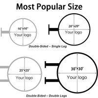 Boîte lumineuse publicitaire ronde double face LED étanche pour dropshipping 110V/220V, panneau publicitaire extérieur personnalisé