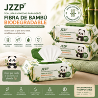 Lingettes pour nouveau-nés en fibre de bambou naturelle, non parfumées, hypoallergéniques, jetables, 80 lingettes par paquet
