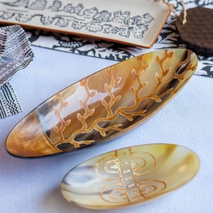 ชุดชามเสิร์ฟแตรธรรมชาติทํามือด้วยมือขัดเงาสูงคุณภาพสูงสําหรับโฮมโฮเทลและร้านอาหารจากอินเดีย - Product Image 1