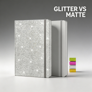 Sparkle Fabric Hardcover Diary Sewing Binding Gift <b>Notebook</b> Silver with Color Options - Product Image 4