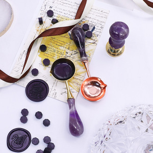 Timbro sigillo di cera cristallo personalizzato manico Vintage adesivo sigillo di cera timbri maniglia Set di sigilli timbro di cera - Product Image 3