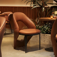 Meubles de restaurant commerciaux modernes nordiques, chaise de salle à manger en fer, cadre en bois, meubles de restauration rapide, café
