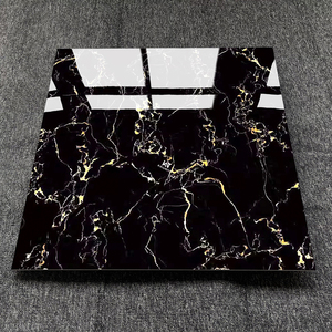 <strong>60x60</strong> Gloss <strong>Black</strong> and Gold Marble Ceramic <strong>Porcelain</strong> Marble <strong>Floor</strong> <strong>Tile</strong> Luxury for Interior - Product Image 2