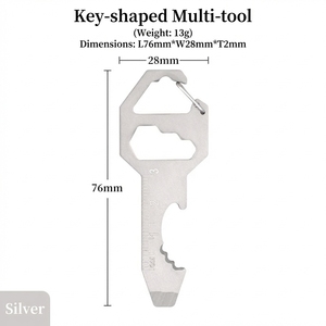 Ouvre-bouteille multifonctionnel en acier inoxydable pour l'extérieur, clé hexagonale, tournevis, mini-outil, porte-clés, ouvre-bouteille - Product Image 5