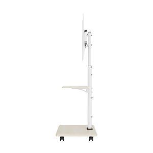 <span class=keywords><strong>Chariot</strong></span> de télévision mobile réglable en hauteur Support de télévision blanc roulant avec étagère pour écrans plats de 26 65 pouces - Product Image 3